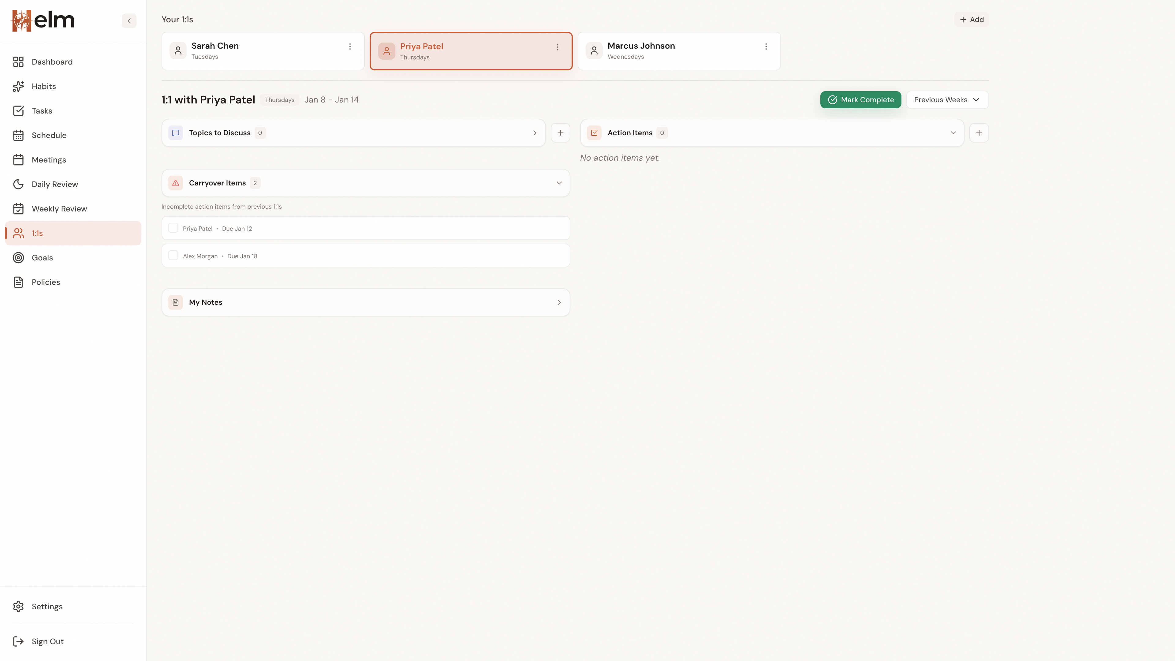 One-on-One Management in Helm